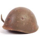 RARE WWII ITALIAN STEEL COMBAT HELMET CAPTURED IN