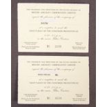 INCREDIBLE PAIR OF ORIGINAL CONCORDE CREW SIGNED TICKETS