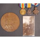 WWI FIRST WORLD WAR MEDAL GROUP & DEATH PLAQUE - HMS BULWARK