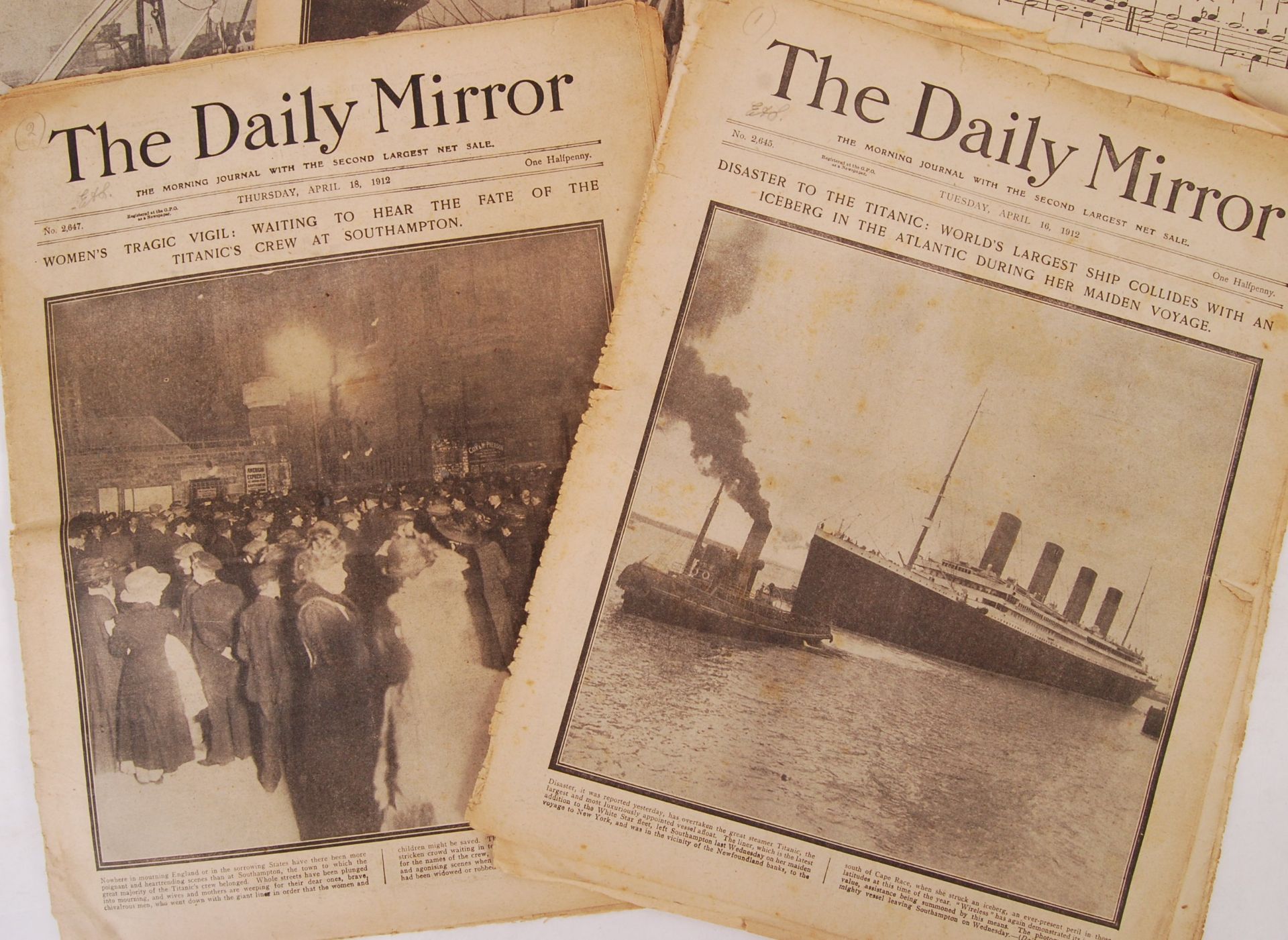 ORIGINAL DAILY MIRROR RMS TITANIC DISASTER INTEREST NEWSPAPERS - Bild 4 aus 6