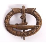 RARE WWII KRIEGSMARINE U-BOAT BADGE GERMAN BADGE