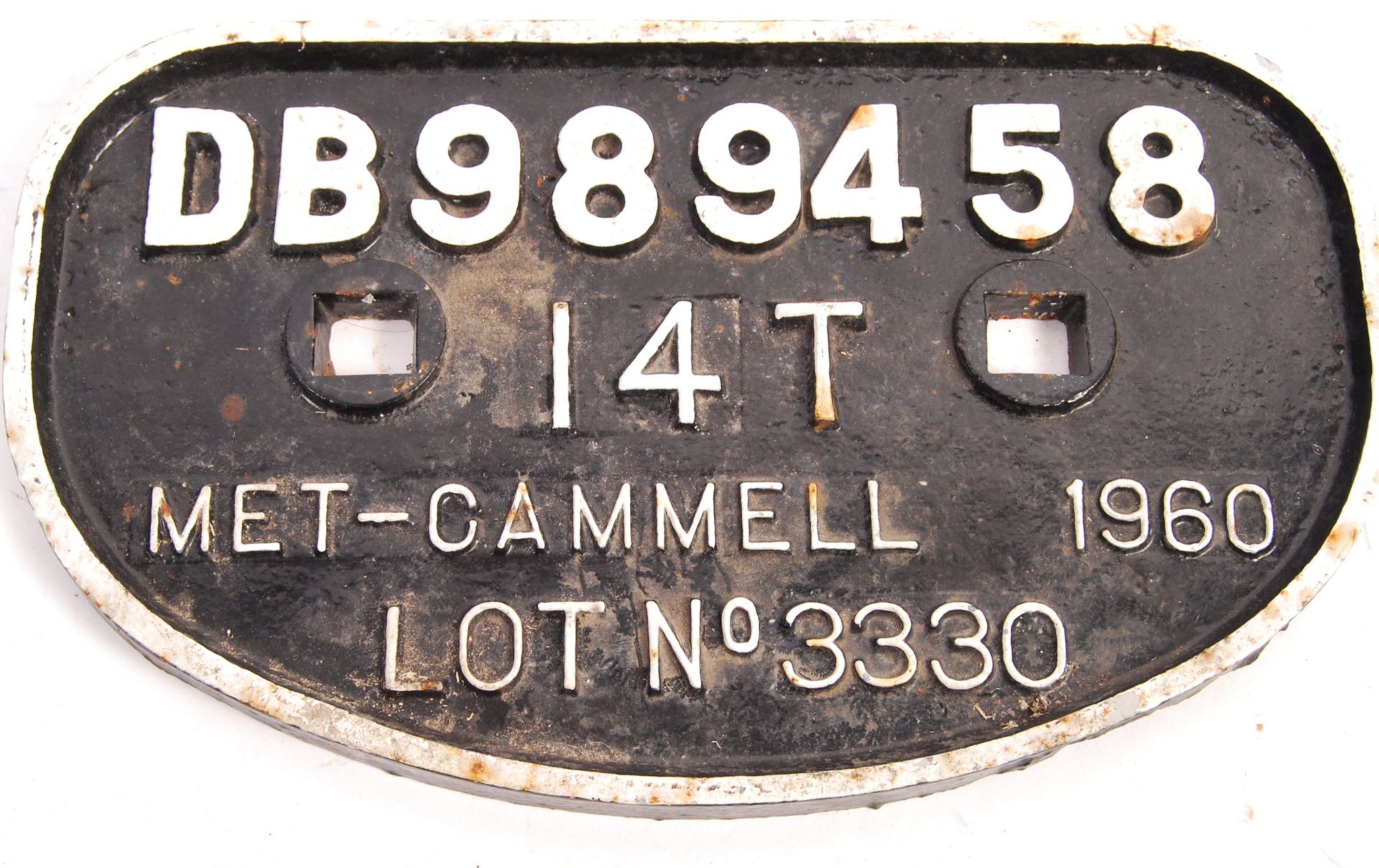 RAILWAY TRAIN LOCOMOTIVE CAST IRON SIGNS FROM A BALAST TRUCK - Image 2 of 4