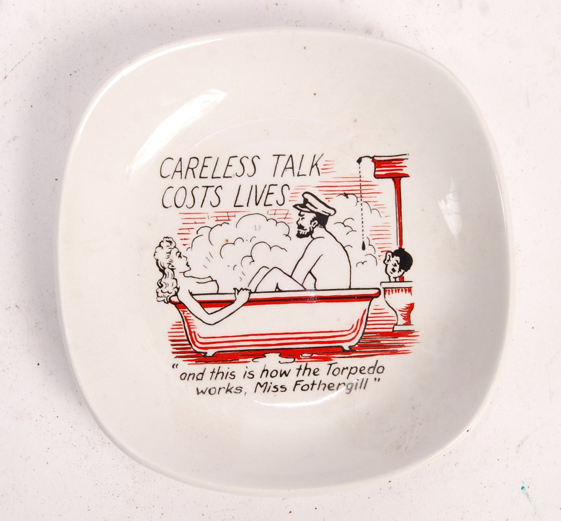 RARE 1940'S MYOTT POTTERY WWII ' CARELESS TALK ' P - Bild 2 aus 3