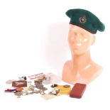 COLLECTION OF ASSORTED MEDALS, BADGES & BERET