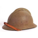 RARE ORIGINAL WWII FRENCH ADRIAN COMBAT HELMET