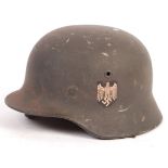 WWII SECOND WORLD WAR GERMAN M35 STAHLHELM HELMET