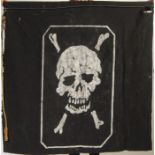 RARE WWII RELATED GERMAN SS SKULL BANNER