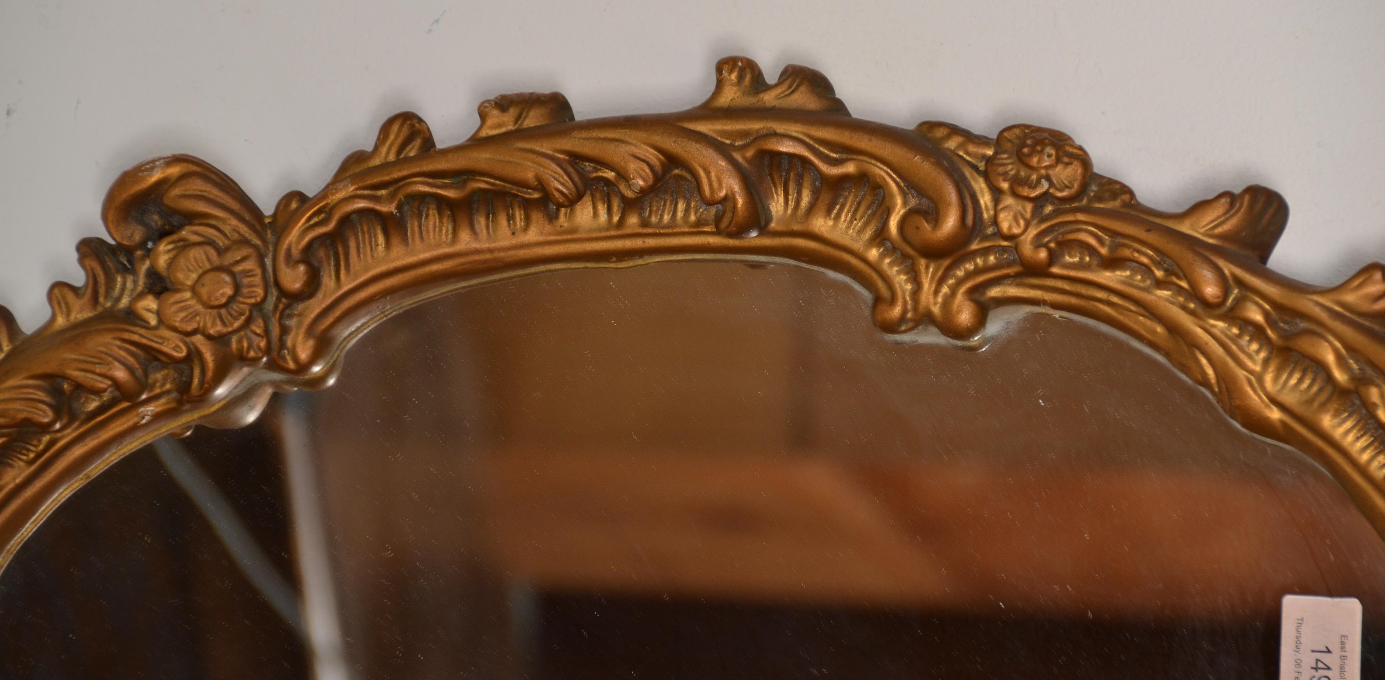 An antique style gilt framed wall hanging mirror o - Image 5 of 5