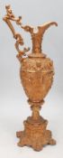 A 19th Century cast pewter ewer jug having detaile