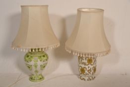 2 large 20th century ceramic table lamps of Chines