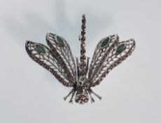 A silver ladies brooch in the form of a dragonfly.