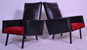 PAIR OF PIERRE GUARICHE MANNER WEDGE ARMCHAIRS