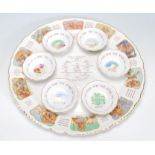 A 20th Century Royal Cauldon 'Seder dish' seven pi