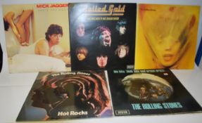A group of five Vinyl long play LP record albums b