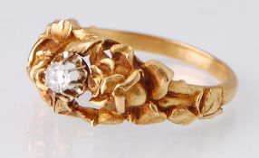 An 18ct Gold & Diamond Art Nouveau Ring
