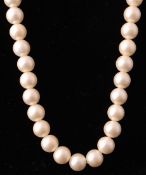 9CT GOLD CULTURED PEARL SINGLE STRING NECKLACE