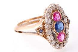 A 19th Century 18ct Gold Ruby, Diamond & Sapphire