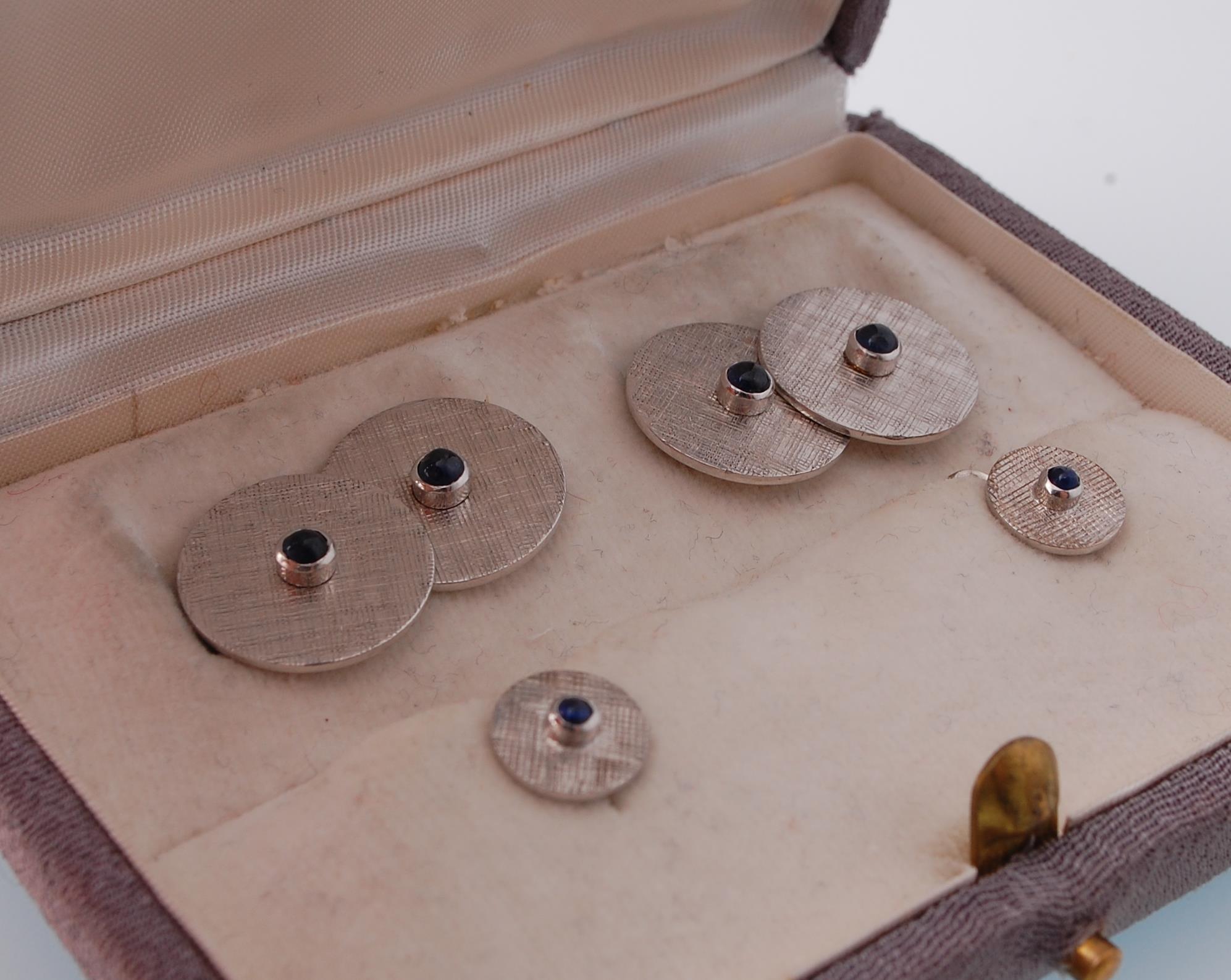 A Set of Cased Mellerio Madrid Cufflinks and Shirt