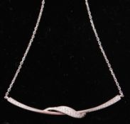 18CT WHITE GOL AND DIAMOND PENDANT NECKLACE APPROX