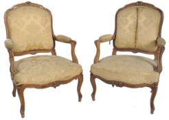 PAIR OF 19TH CENTURY FRENCH GILTWOOD FAUTEUILS - A