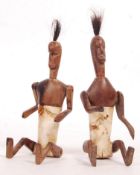 19TH CENTURY AFRICAN JOINTED CARVED BONE AND WOODE