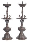 PAIR OF 19TH CENTURY JAPANESE MEIJI PERIOD LOTUS C