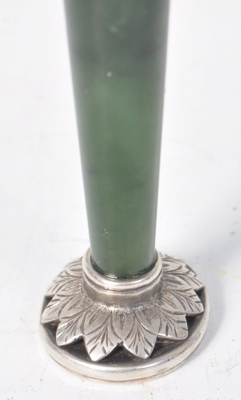 ANTIQUE 19TH CENTURY FRENCH SILVER & NEPHRITE JADE - Image 2 of 5