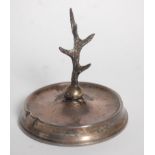 An early 20th Century Art Deco silver hallmarked weighted ring stand in the form of a tree set