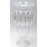 A Shannon Irish crystal vase of large proportions having a trumpet neck with a faceted tapering body