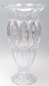 A Shannon Irish crystal vase of large proportions having a trumpet neck with a faceted tapering body