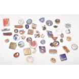 A collection of vintage pin badges dating from the early 20th Century. Multiple enameled examples to