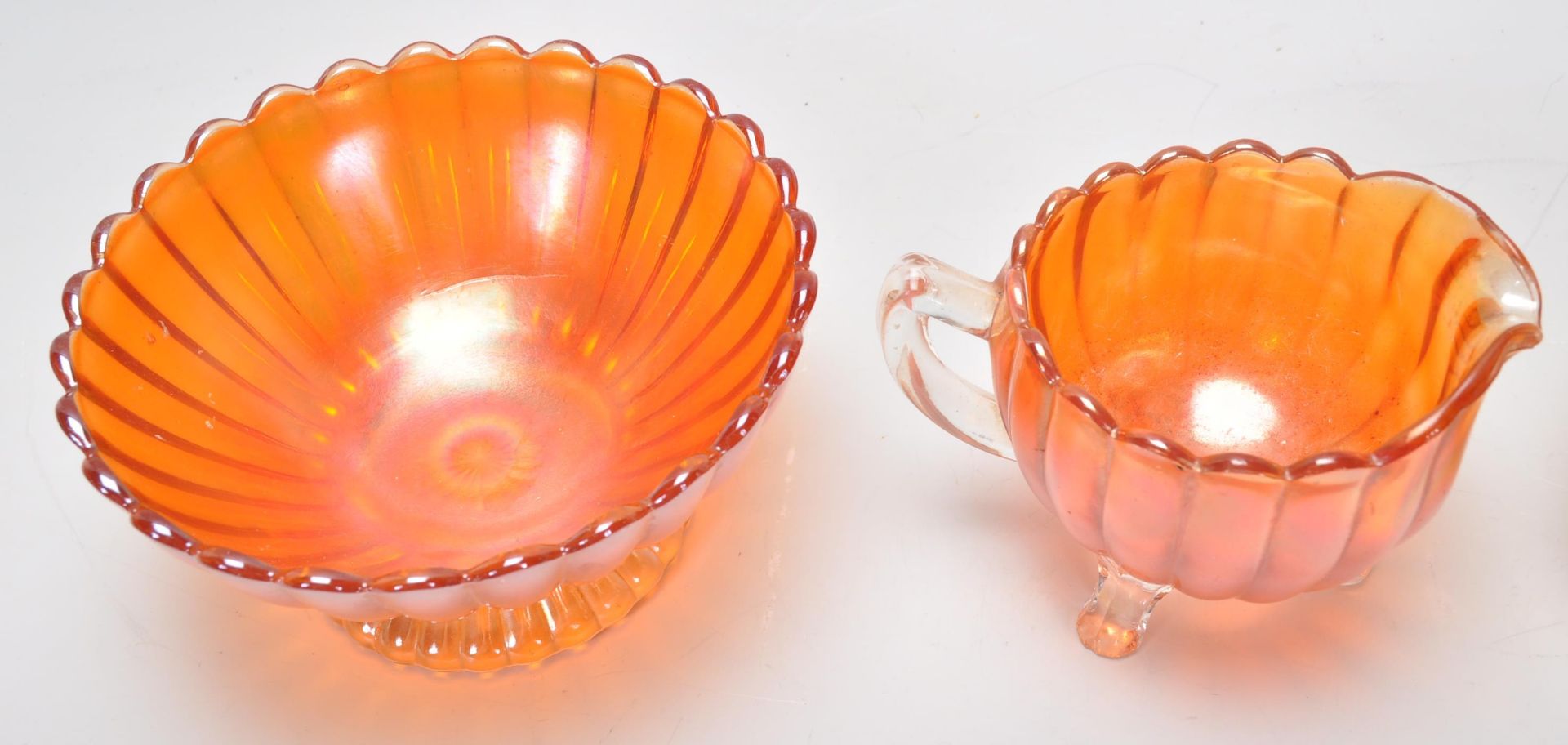 A mixed collection of vintage 20th Century Carnival luster glass wares including dishes, jug, - Image 11 of 13