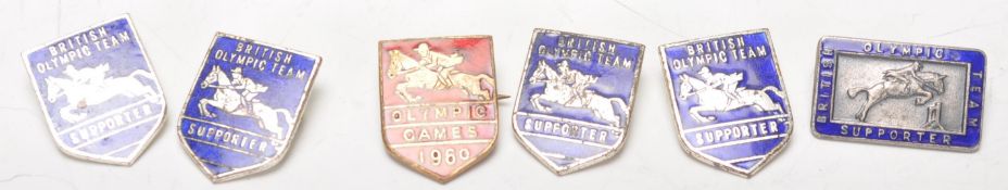 Horse Racing / Equestrian Related - A group of six vintage British Olympic Team Supporters pin