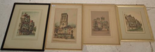 A group of four local interest old Bristol etchings after E Sharland to include St Peter's hospital,