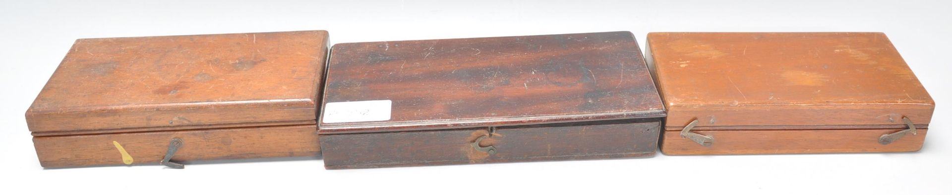 An early 20th Century mahogany cased set of portable brass scales together with two cased sets of - Bild 7 aus 7