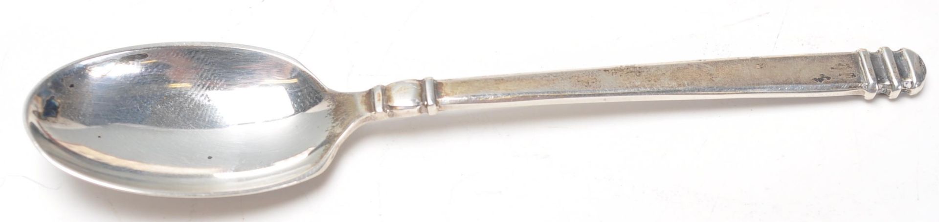 Two cased sets of silver hallmarked coffee spoons to include a set of six Mappin & Webb rat tail - Image 6 of 8