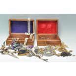 A mixed collection of vintage costume jewellery to include various rings, bracelets, multiple