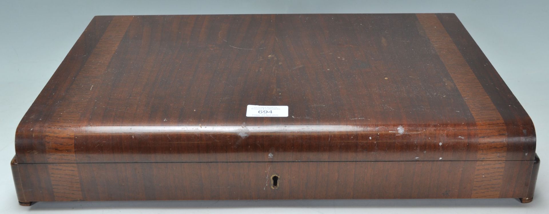 A vintage Webber and Hill cutlery canteen being wooden cased filled with silver plate cutlery and - Image 6 of 6