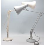 Two vintage retro 20th Century Industrial Herbert Terry anglepoise desk / table lamps. One in a