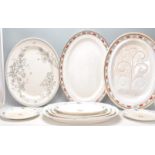 A selection of 19th Century Victorian meat platters to include a set of Bristol pottery graduating
