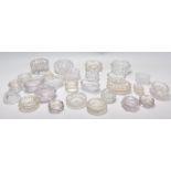 A collection of cut glass table salts / salt cellars dating from the 19th Century. The table salts