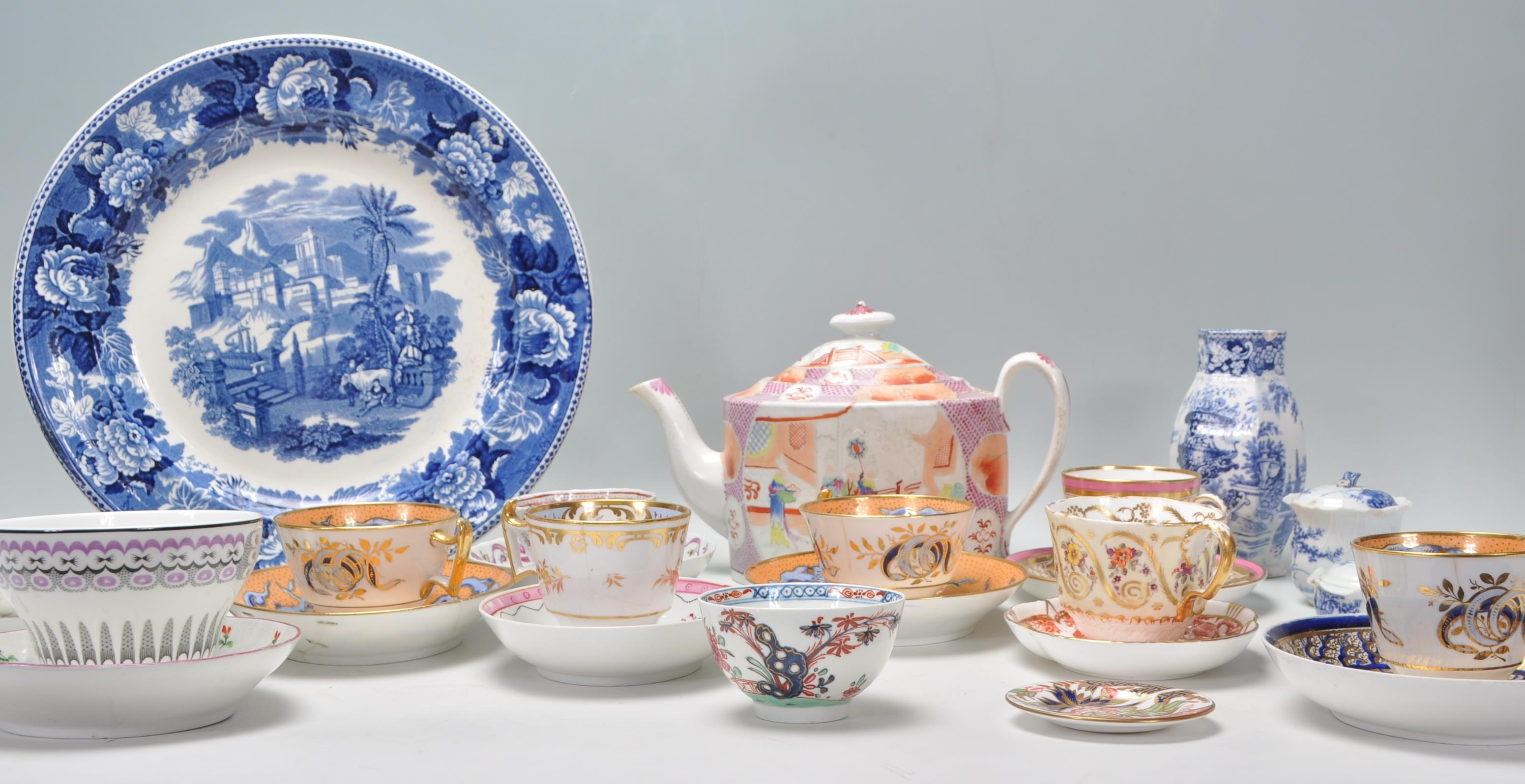 A nice collection of antique ceramics dating from the 19th Century onwards to include a Wedgwood - Image 3 of 14