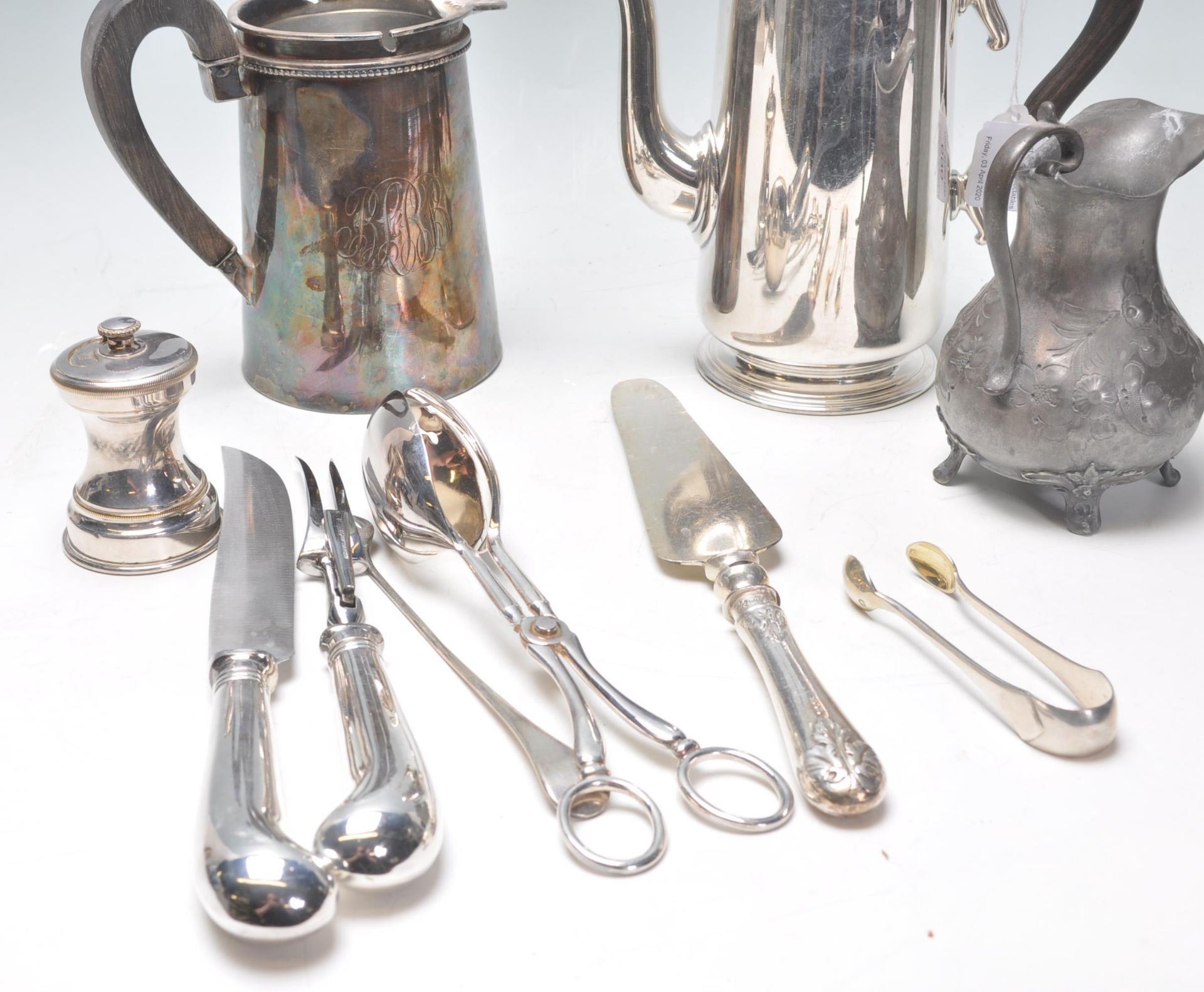 A collection of silver plated wares to include a good Gm Co EP coffee pot, Arts & Crafts Tudric type - Image 6 of 9