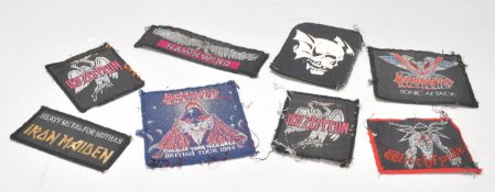A collection of 1980's heavy metal rock music related patches to include Led Zeppelin, Hawk Wind,