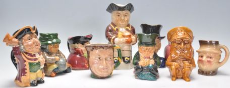 A group of ten character jugs by different makers to include Roy Kirkham, Kensington Price, a town