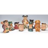 A group of ten character jugs by different makers to include Roy Kirkham, Kensington Price, a town