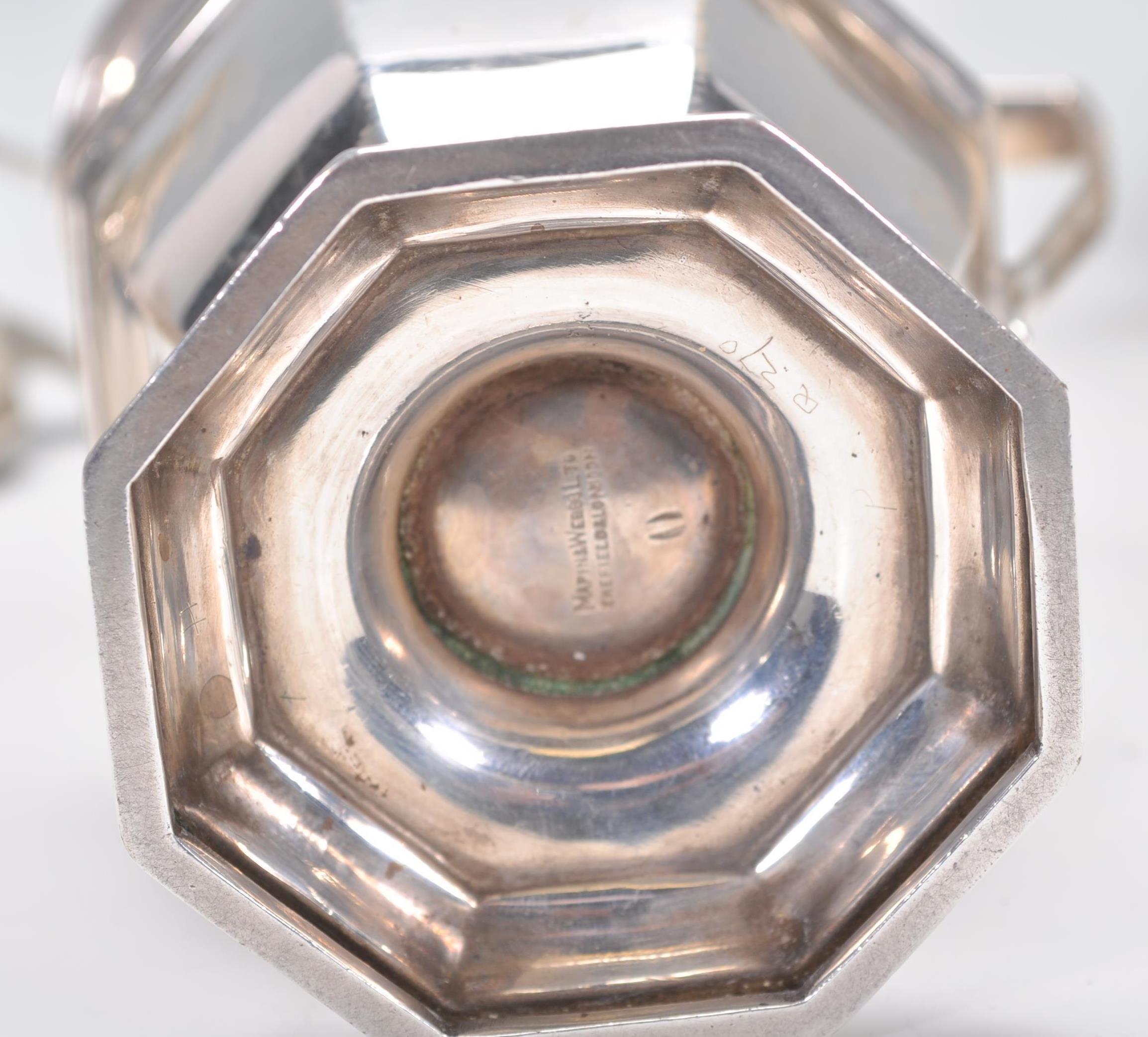 A Sheffield hallmarked silver 4 piece service by M - Image 7 of 9
