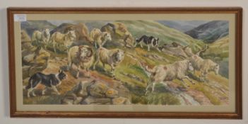 Dorothy Dennis - A vintage 20th Century framed  and glazed watercolour entitled 'Down A Welsh