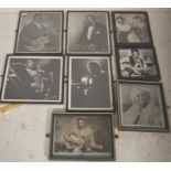 A good mix collection of framed and glazed printed photos of Jazz musicians to include Blind Lemon