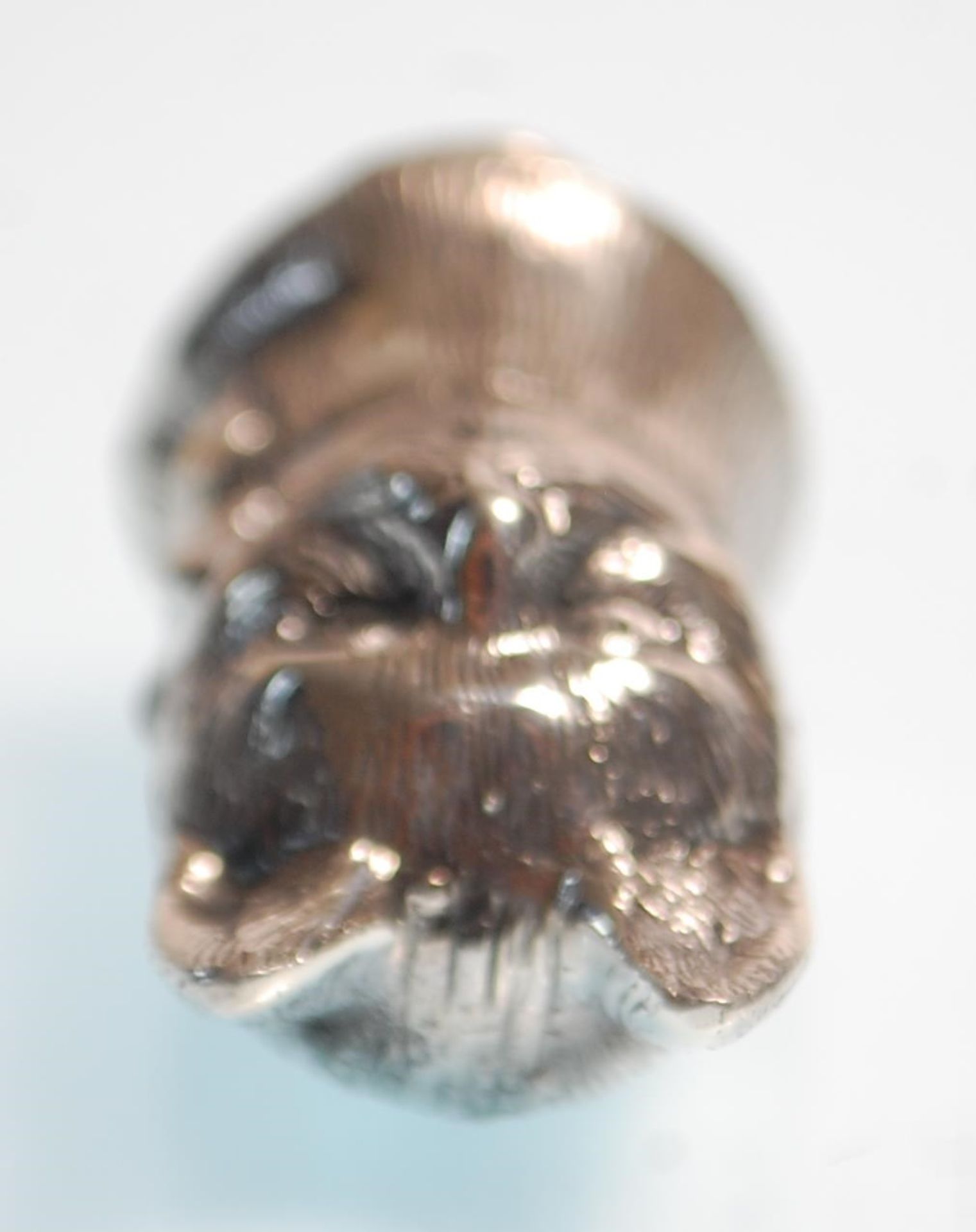 A silver hallmarked vesta case in the form of a cats head with a bow tied around it's neck. - Image 6 of 7